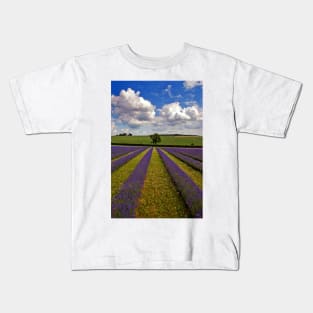 Lavender Field Purple Flowers Cotswolds England Kids T-Shirt